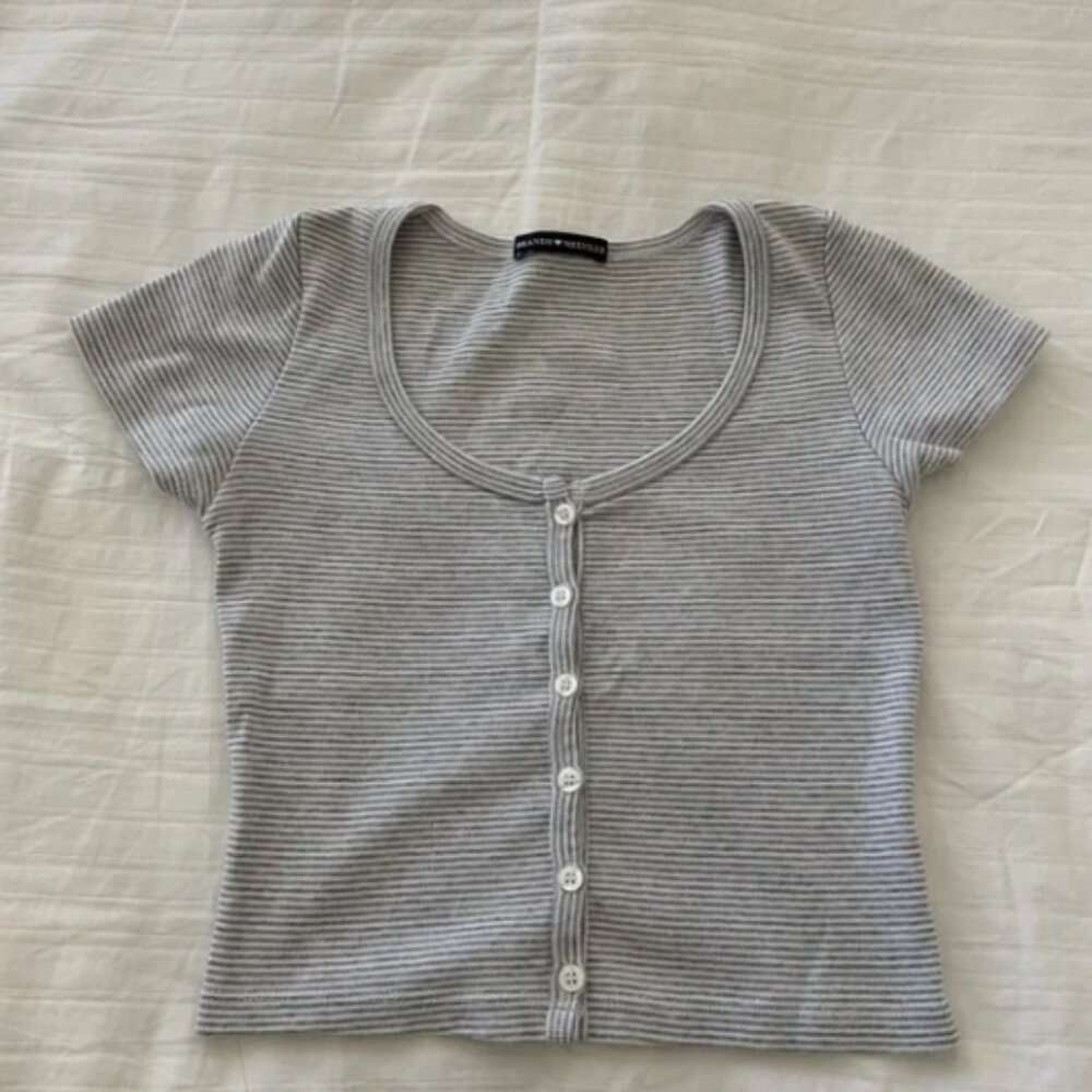 Brandy melville zelly button striped shirt